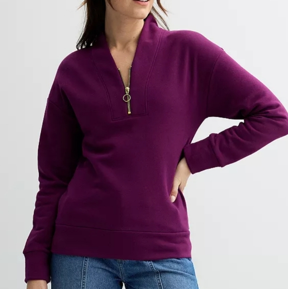 Women's Sonoma V-Neck Quarter Zip Fleece Pullover - XL - Picture 1 of 8